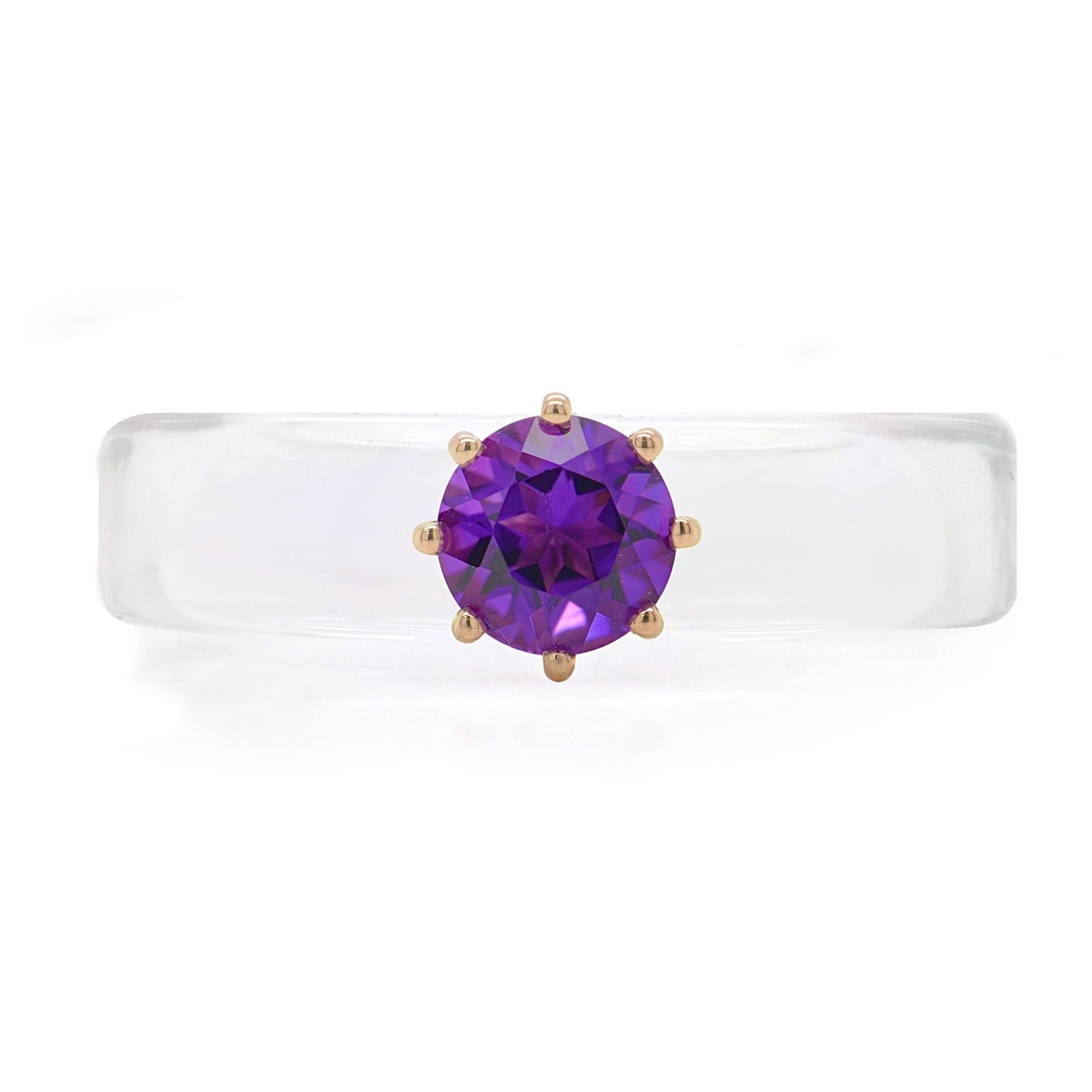 Anillo CG - Amatista y Resina Transparente