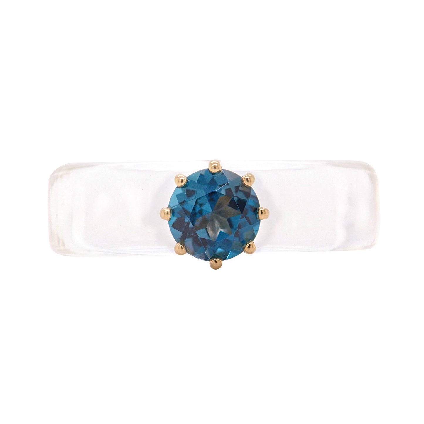 Anillo CG - Topacio London Blue & Resina Transparente