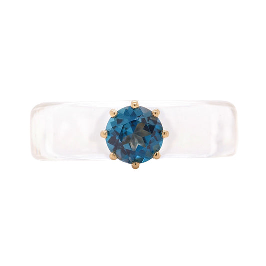 Anillo CG - Topacio London Blue & Resina Transparente