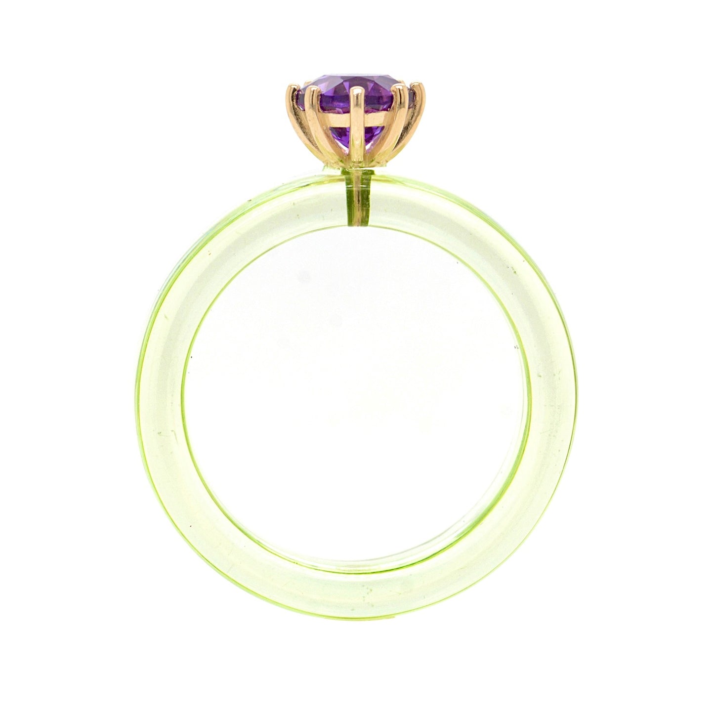 Anillo CG - Amatista y Resina Verde