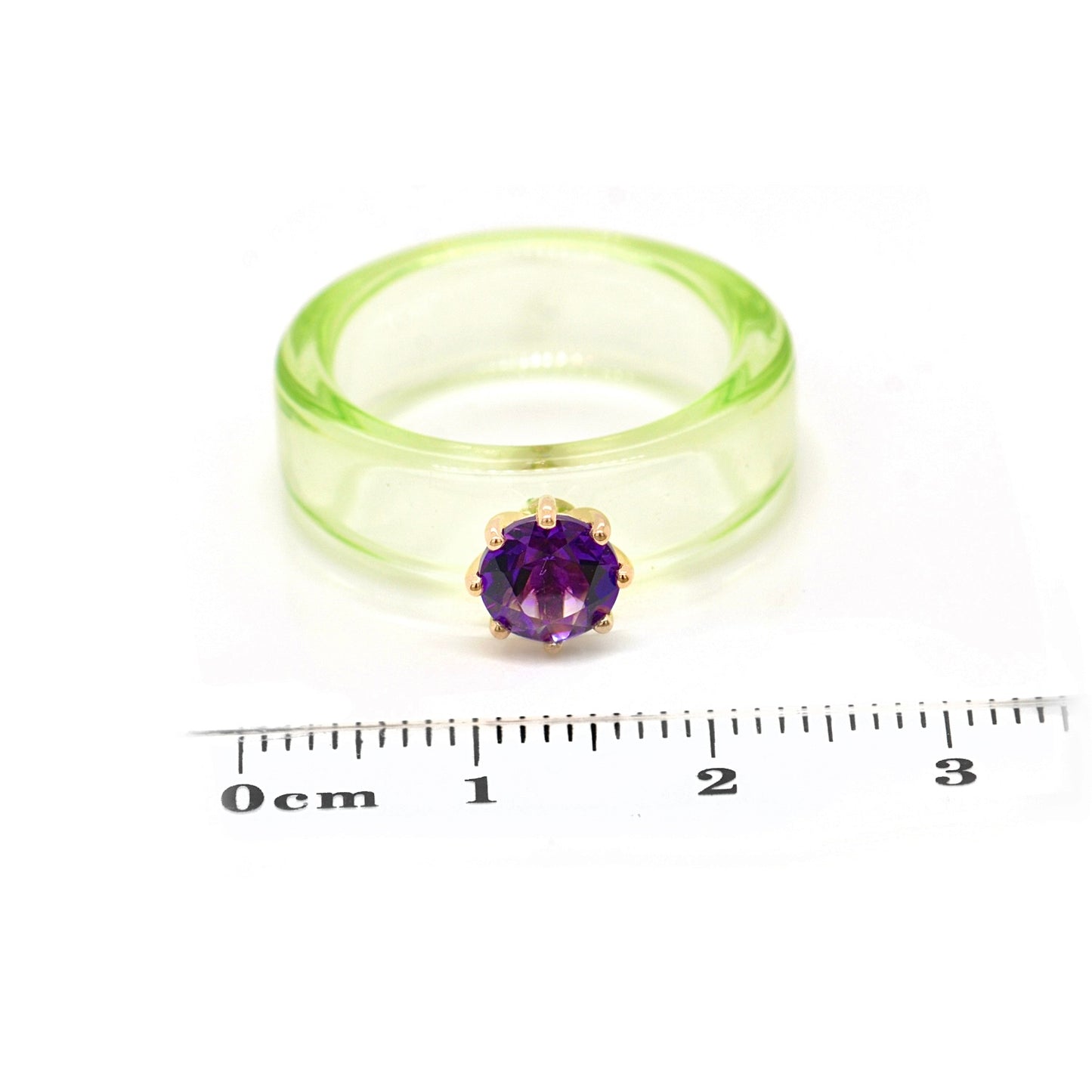 Anillo CG - Amatista y Resina Verde