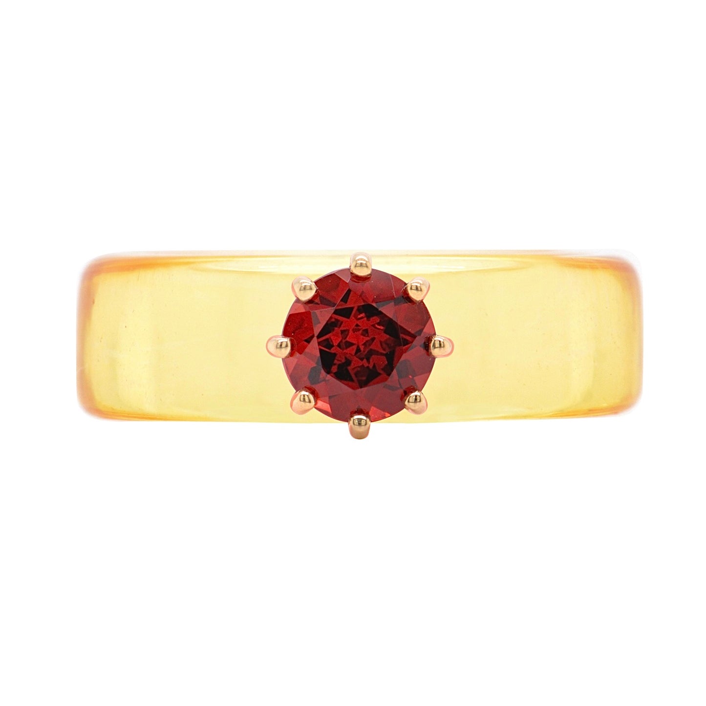 Anillo CG - Granate y Resina Amarilla