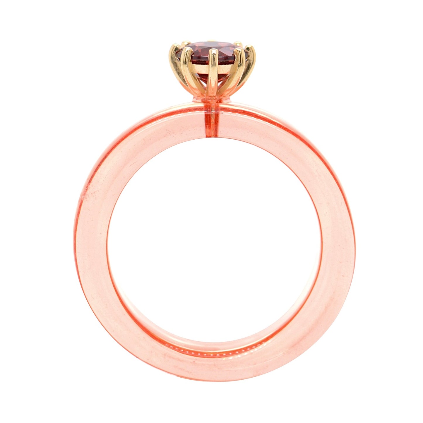 Anillo CG - Granate y Resina Salmón