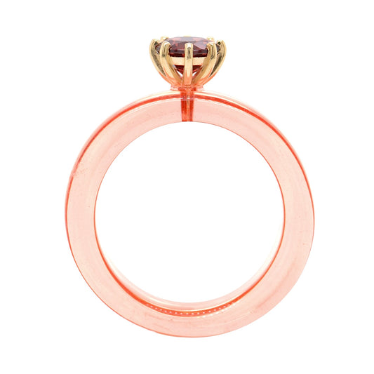Anillo CG - Granate y Resina Salmón