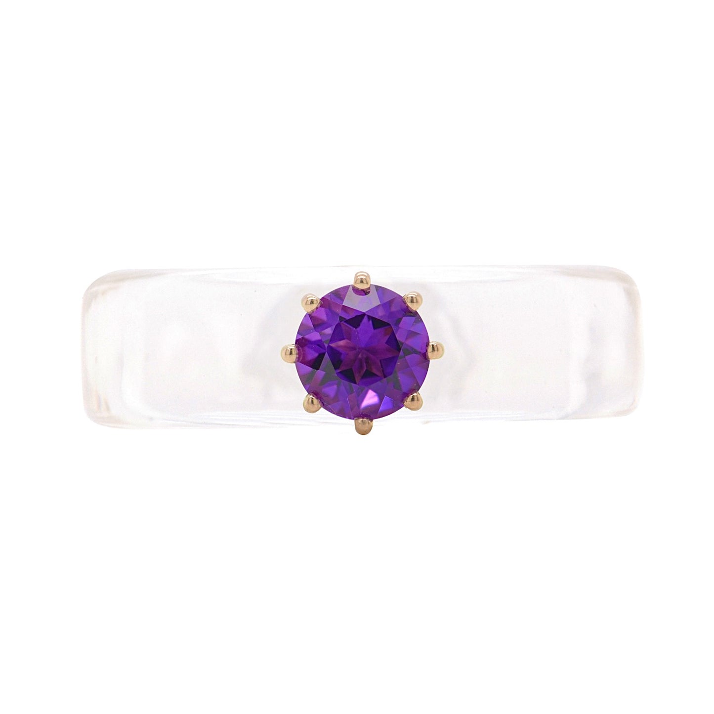 Anillo CG - Amatista y Resina Transparente