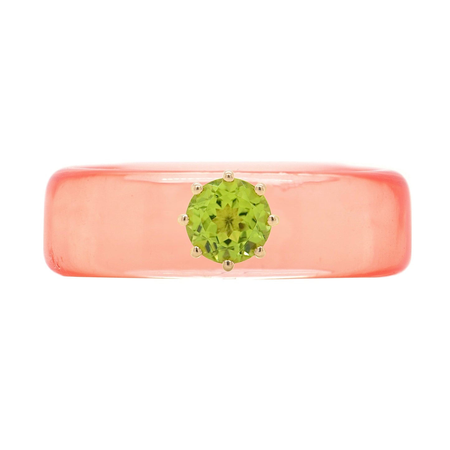 Anillo CG - Peridoto y Resina Salmón