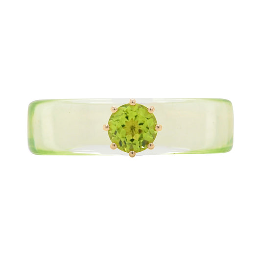 Anillo CG - Peridoto y Resina Verde