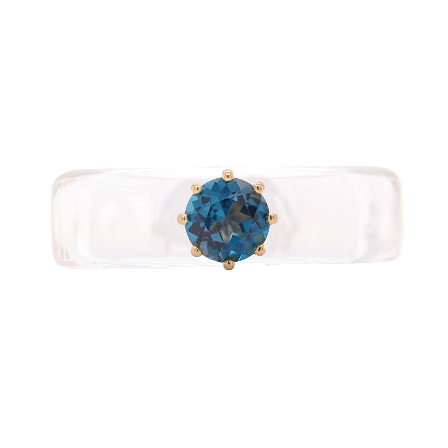 Anillo CG - Topacio London Blue & Resina Transparente