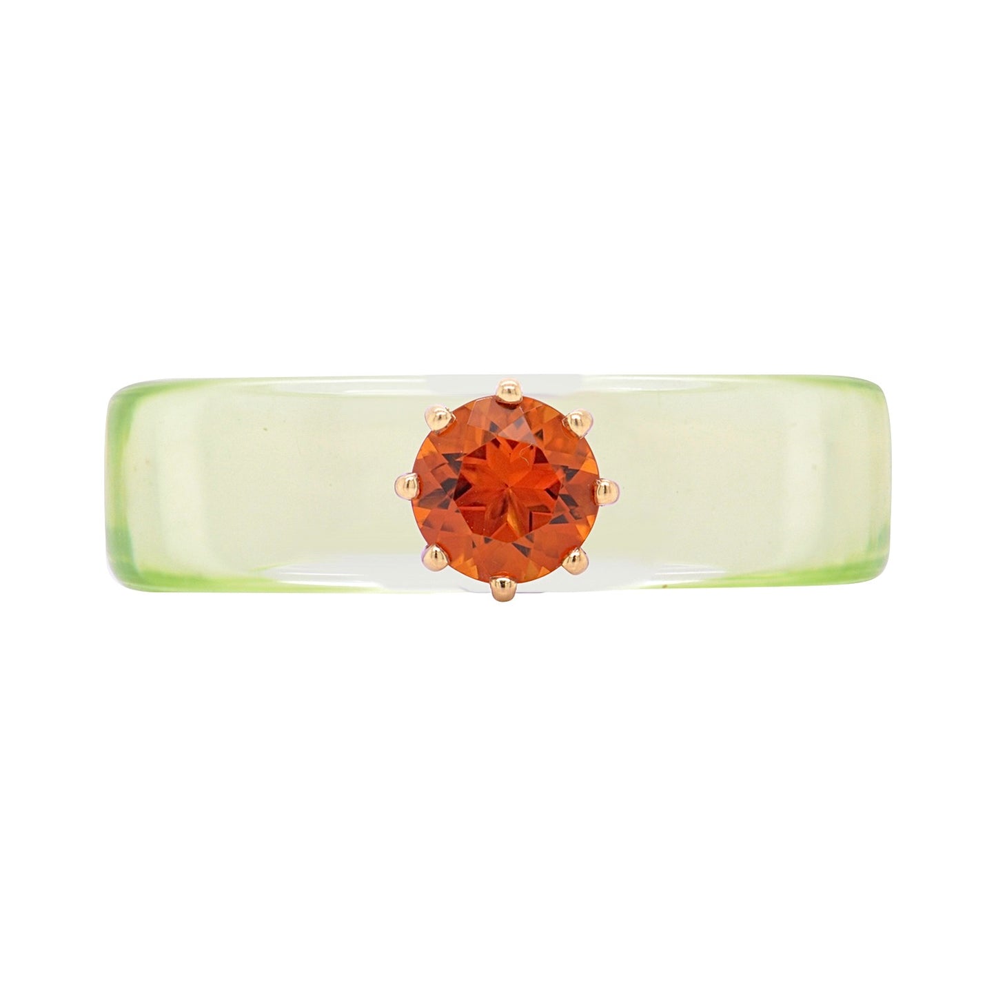 Anillo CG - Citrino y Resina Verde