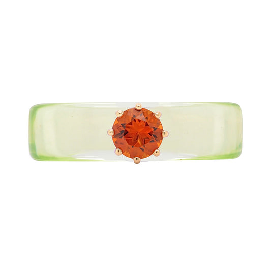 Anillo CG - Citrino y Resina Verde