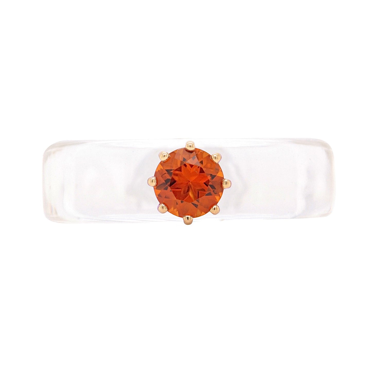 Anillo CG - Citrino y Resina Transparente