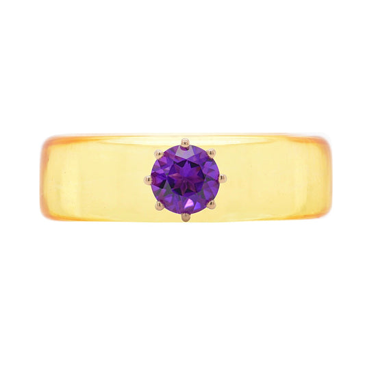Anillo CG - Amatista y Resina Amarilla