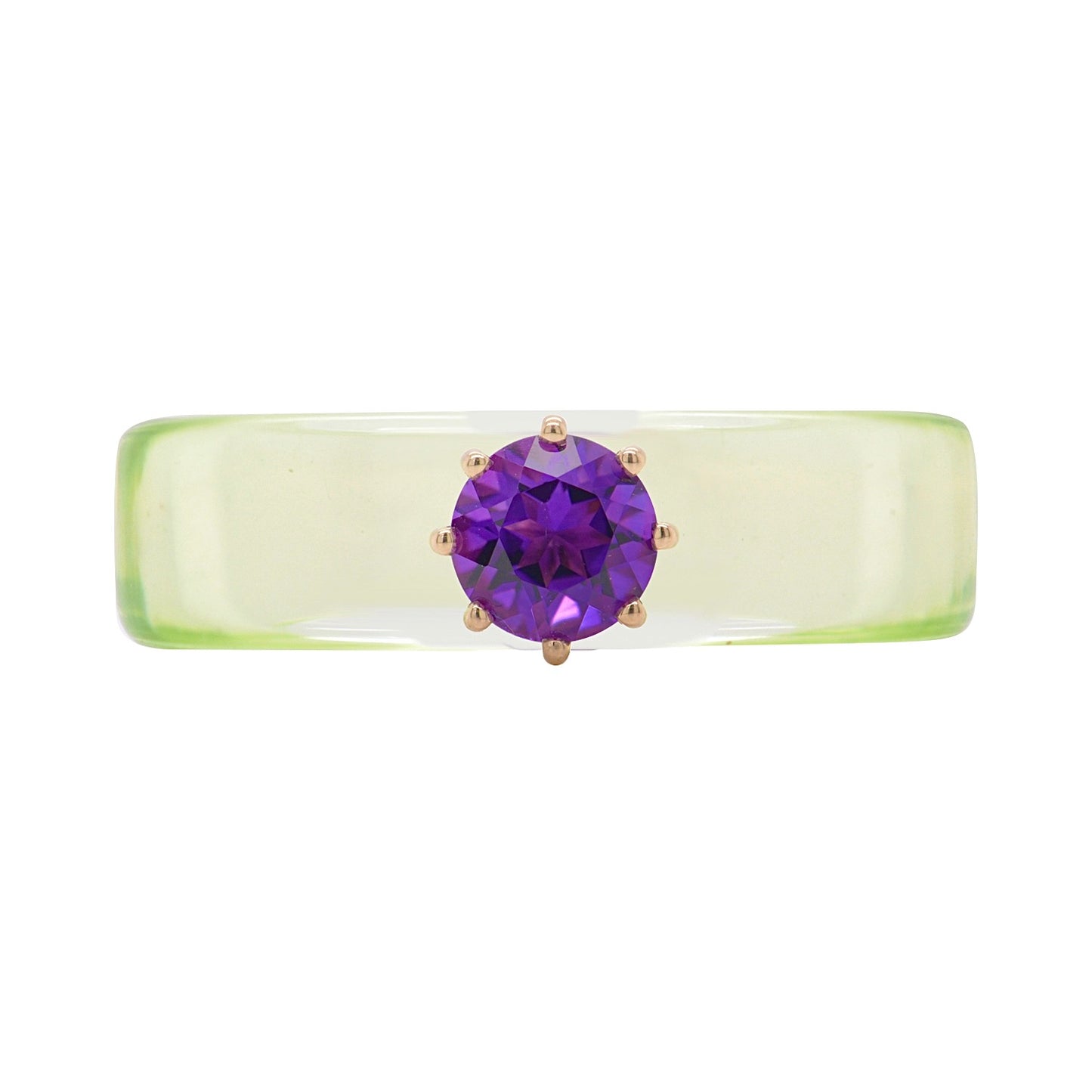 Anillo CG - Amatista y Resina Verde