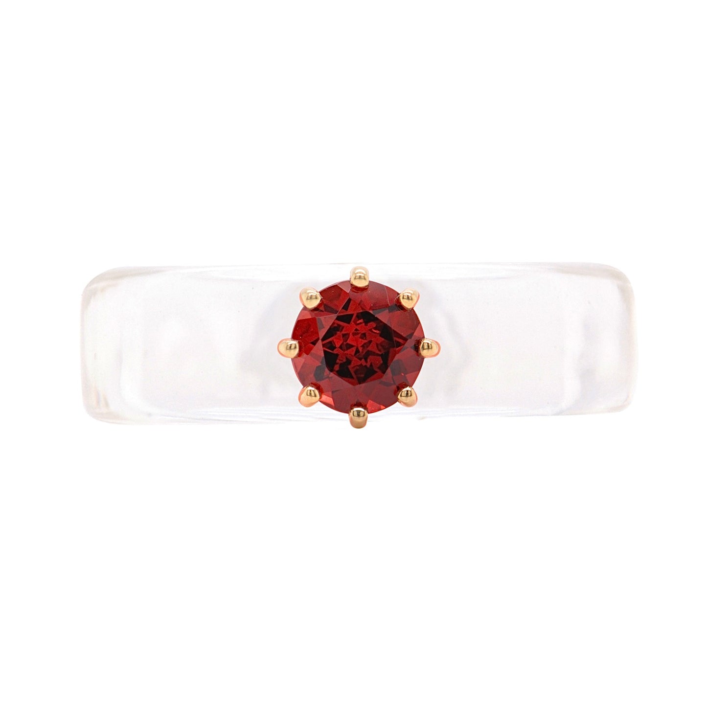 Anillo CG - Granate y Resina Transparente