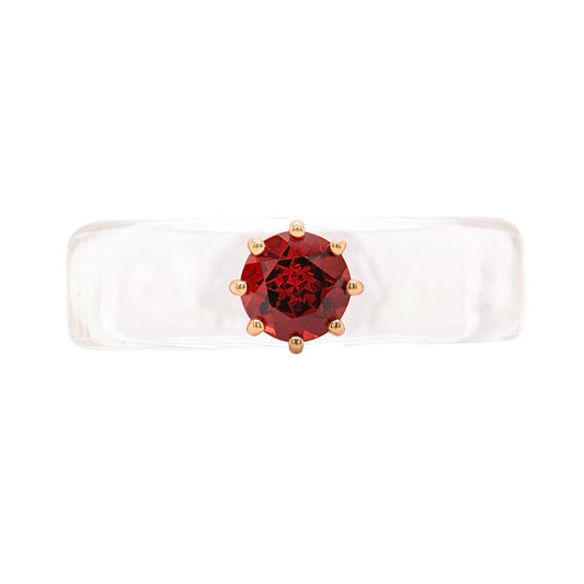 Anillo CG - Granate y Resina Transparente