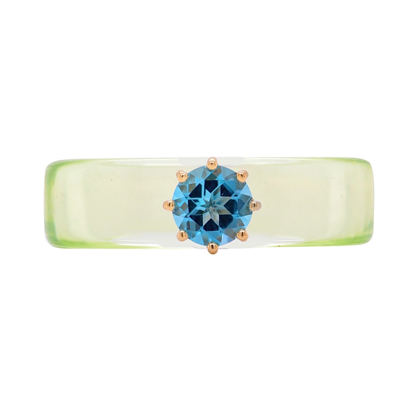 Anillo CG - Topacio Swiss Blue y Resina Verde