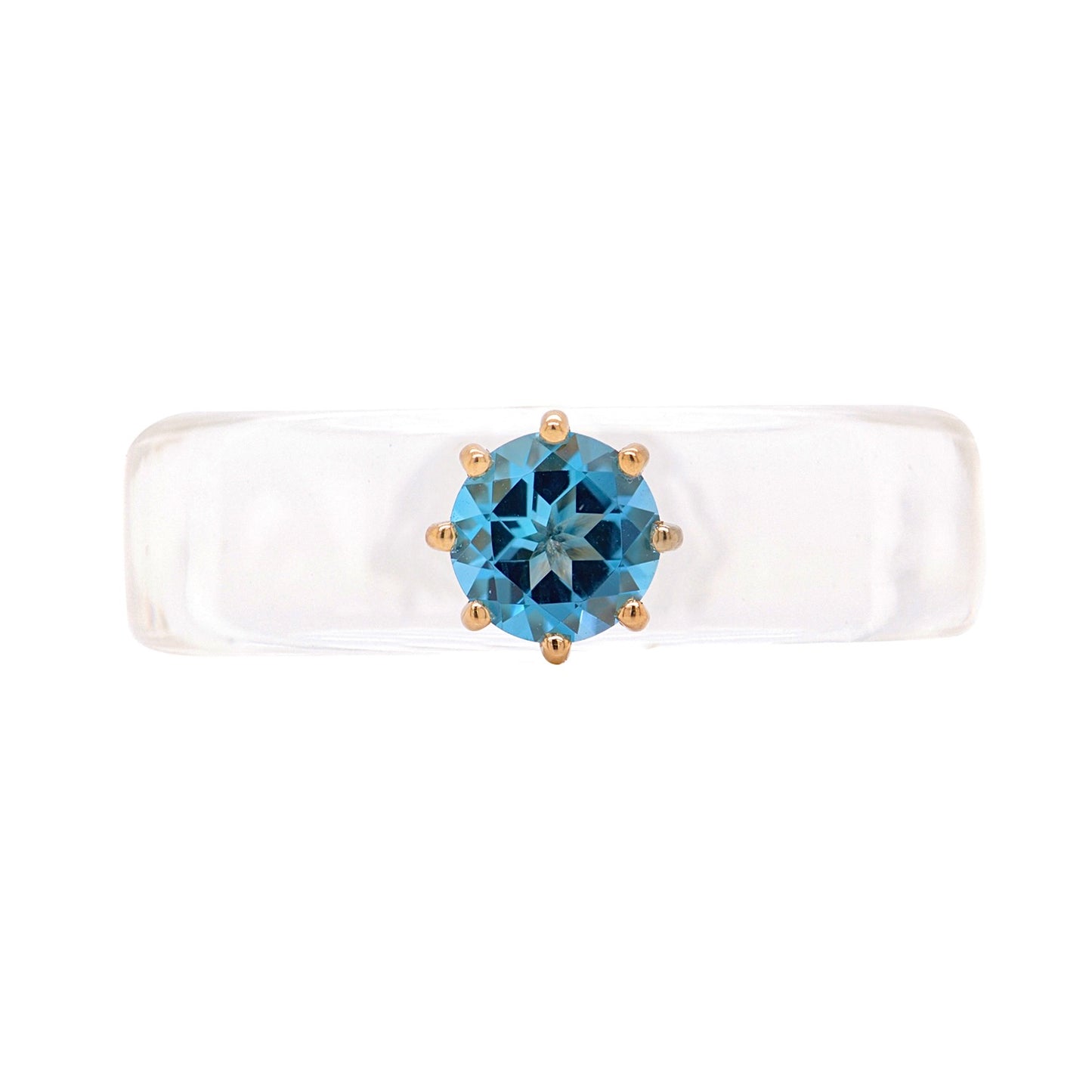 Anillo CG - Topacio Swiss Blue y Resina Transparente