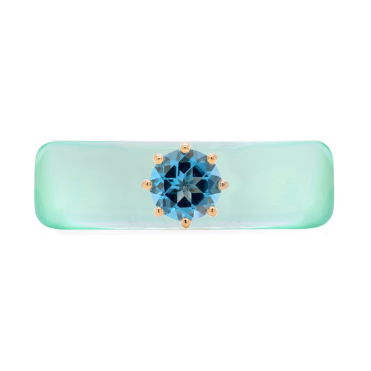 Anillo CG - Topacio Swiss Blue y Verde Menta