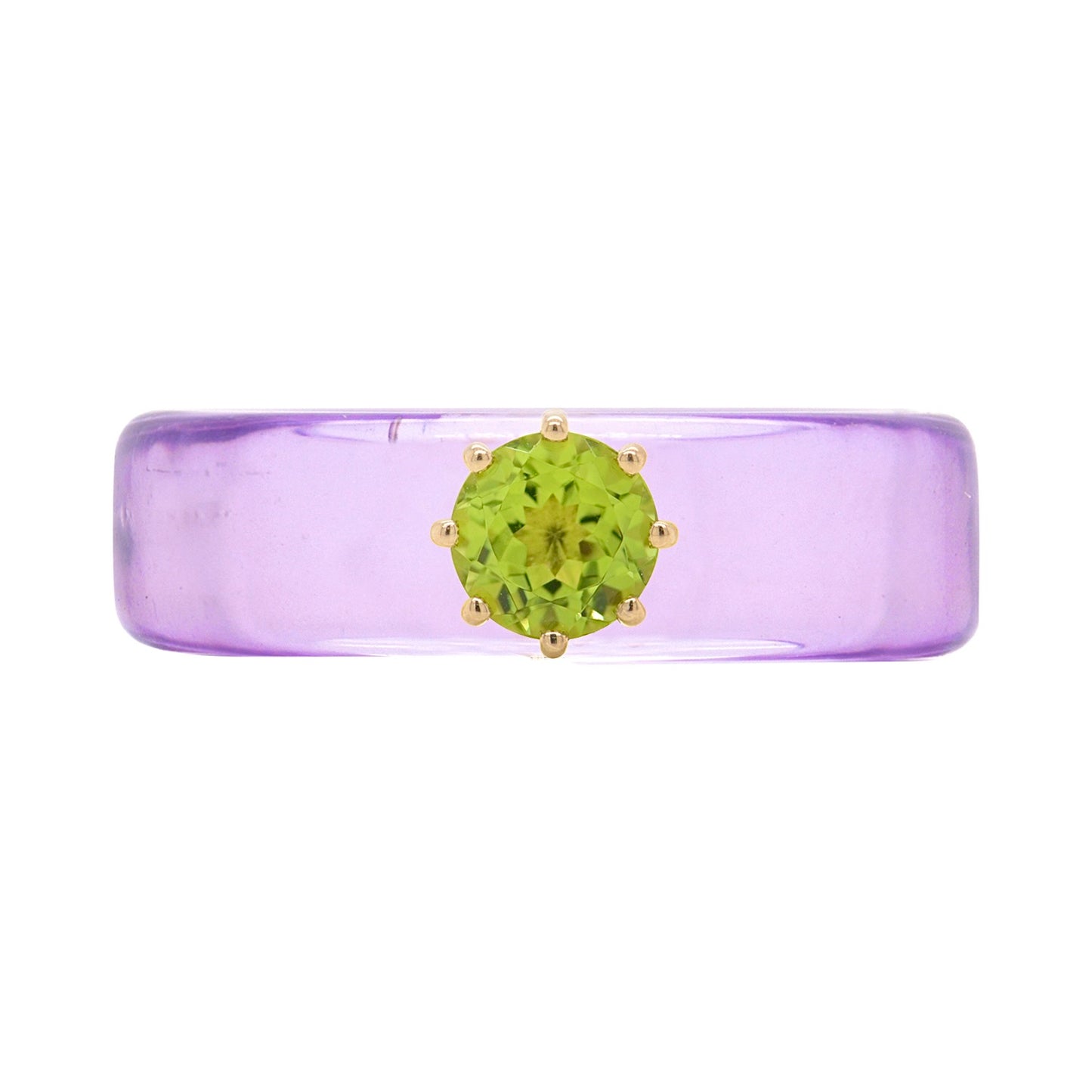 Anillo CG - Peridoto y Resina Morada