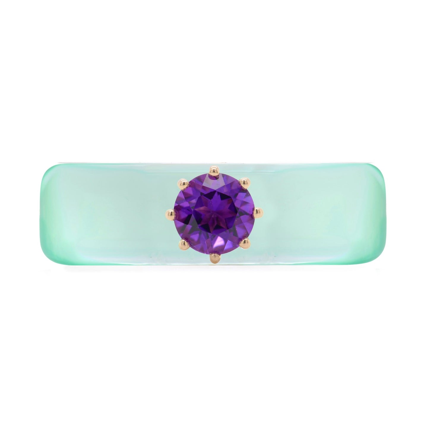 Anillo CG - Amatista y Verde Menta