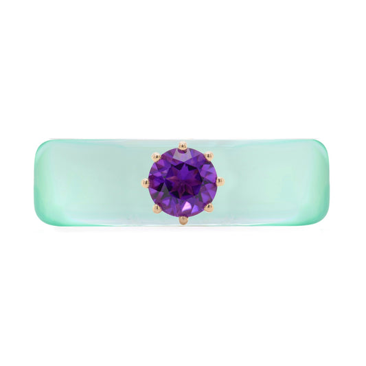 Anillo CG - Amatista y Verde Menta