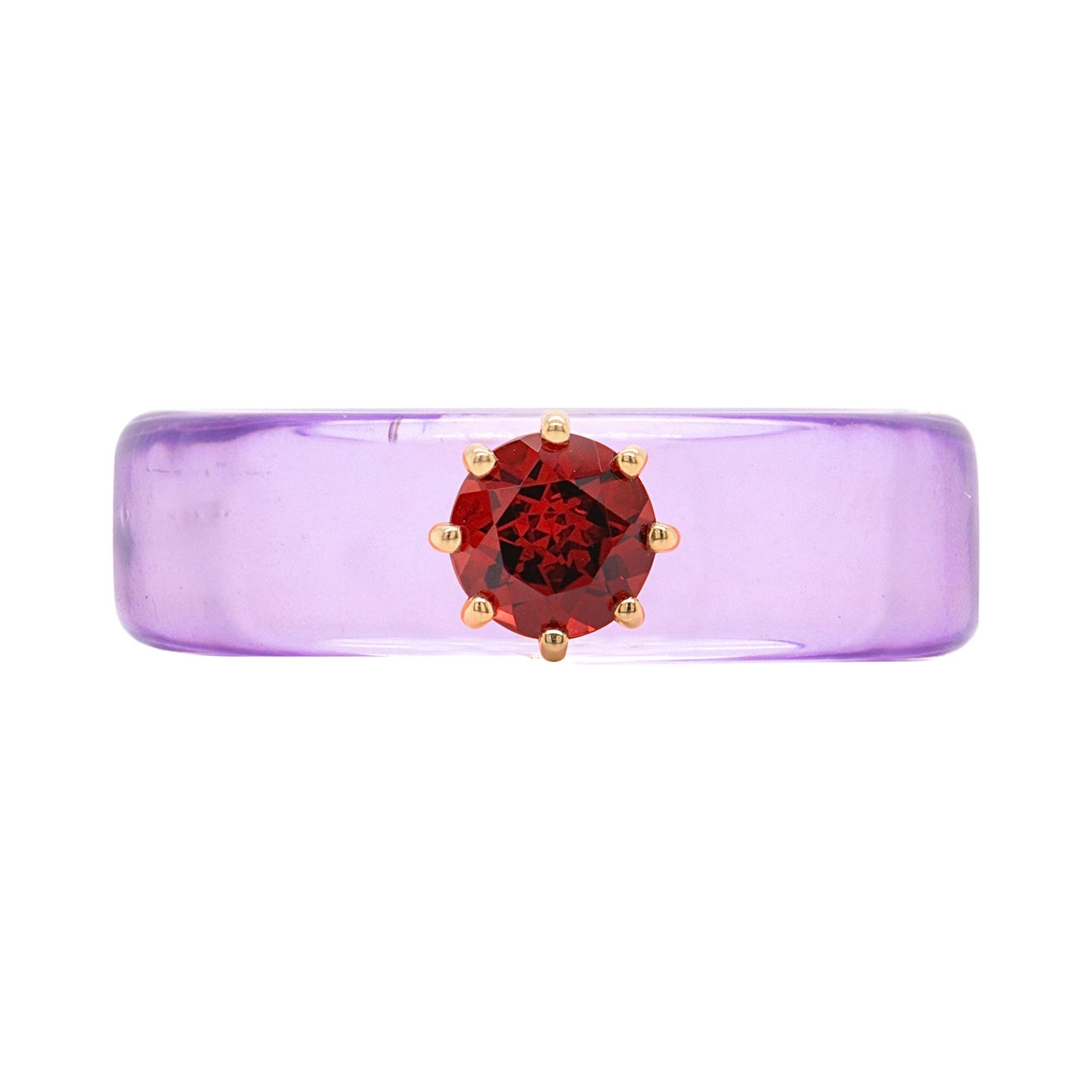 Anillo CG - Granate y Resina Morada