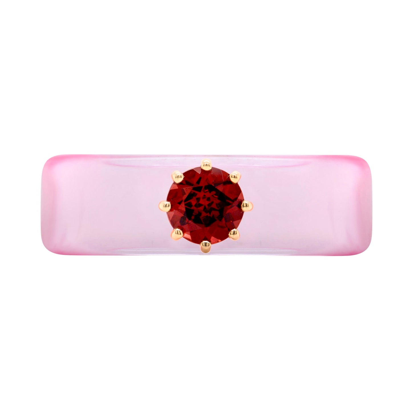 Anillo CG - Granate y Resina Rosa