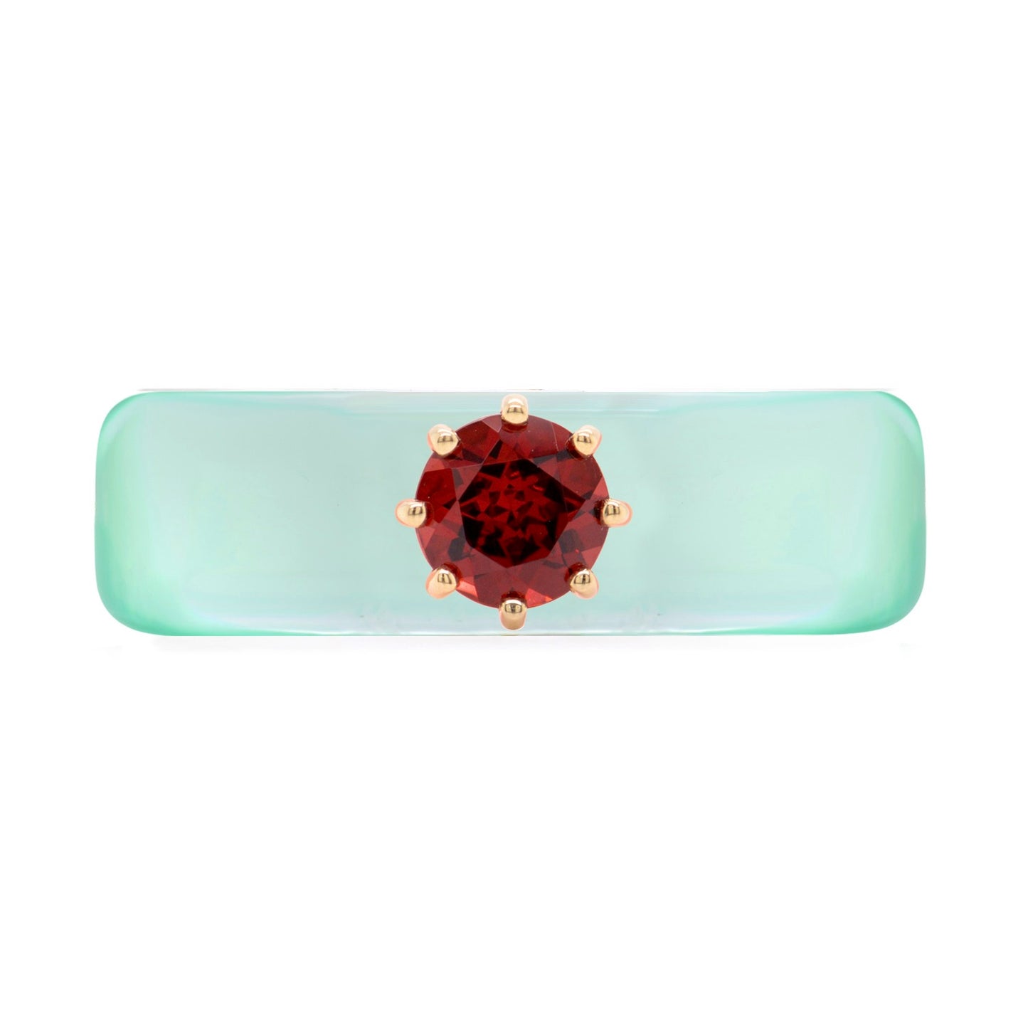 Anillo CG - Granate y Verde Menta