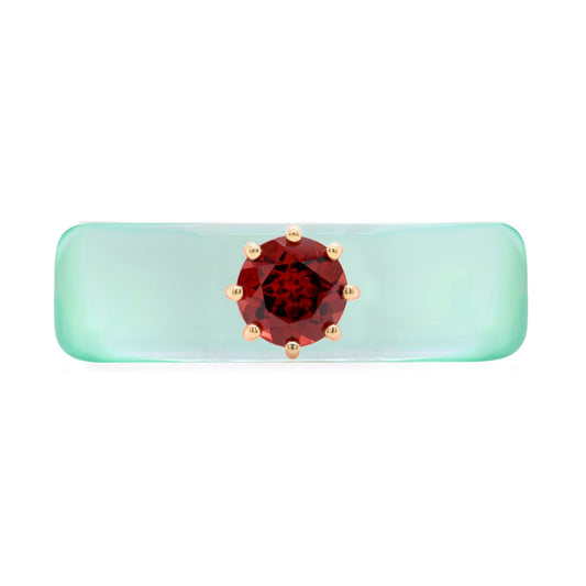 Anillo CG - Granate y Verde Menta