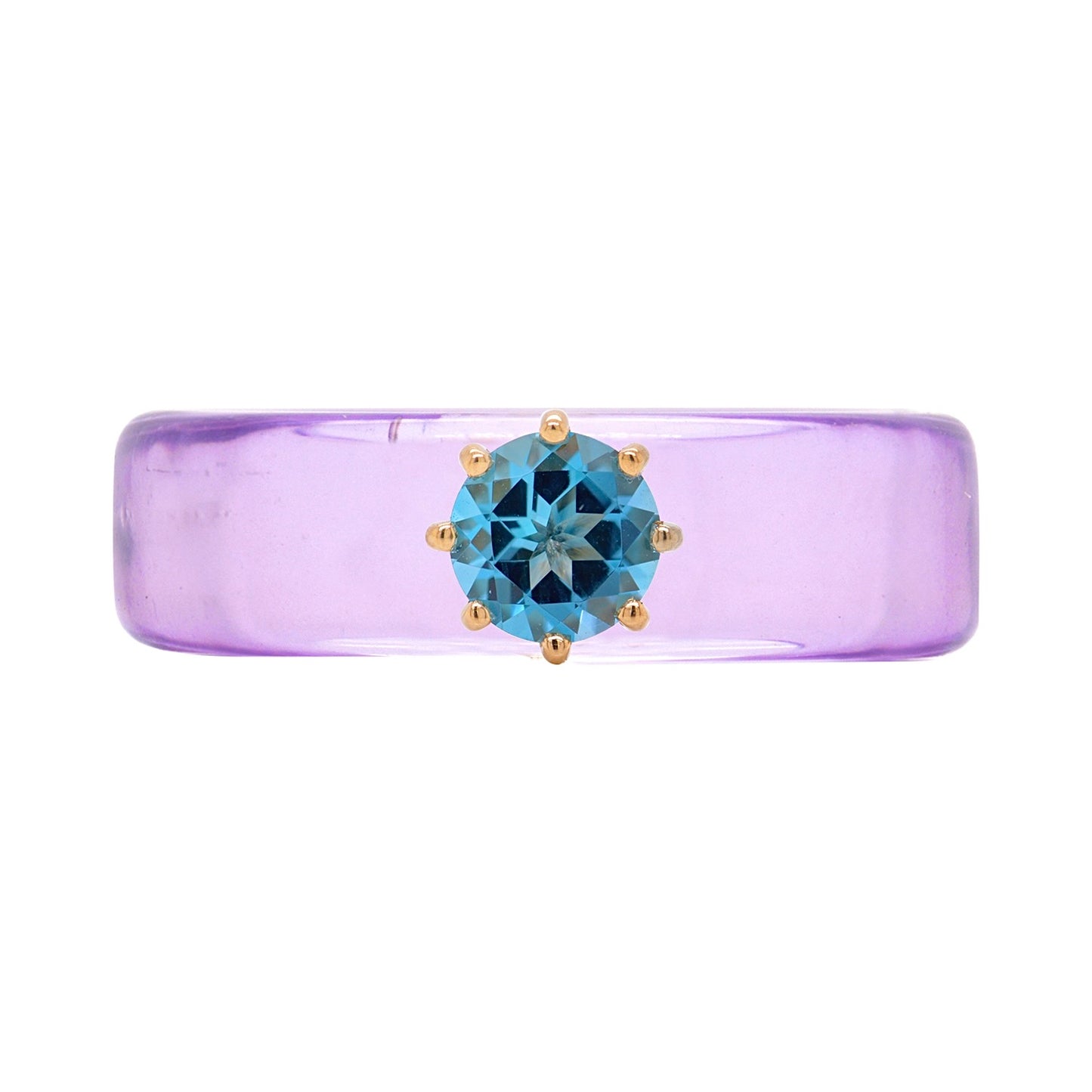 Anillo CG - Topacio Swiss Blue y Resina Morada