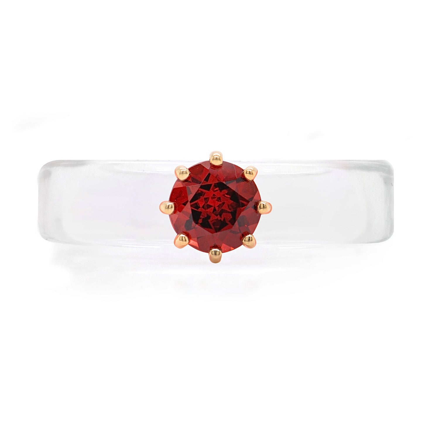 Anillo CG - Granate y Resina Transparente