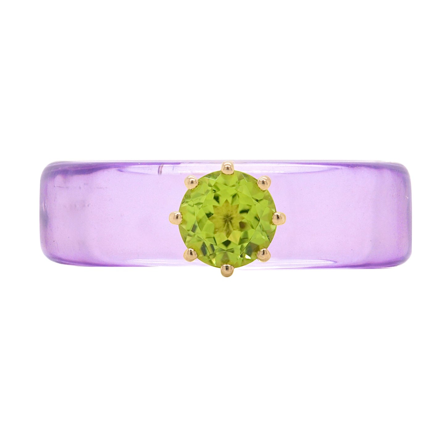 Anillo CG - Peridoto y Resina Morada