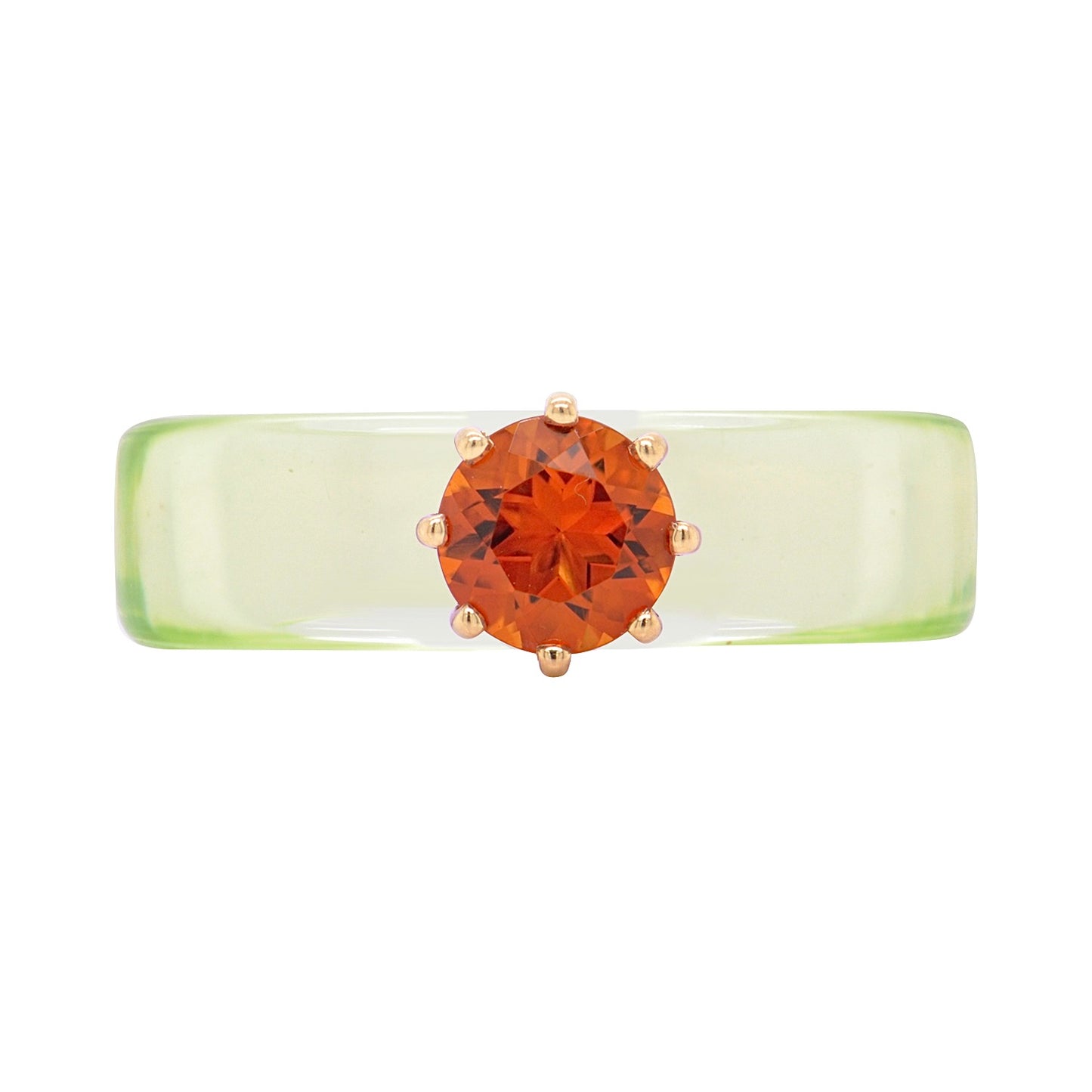 Anillo CG - Citrino y Resina Verde