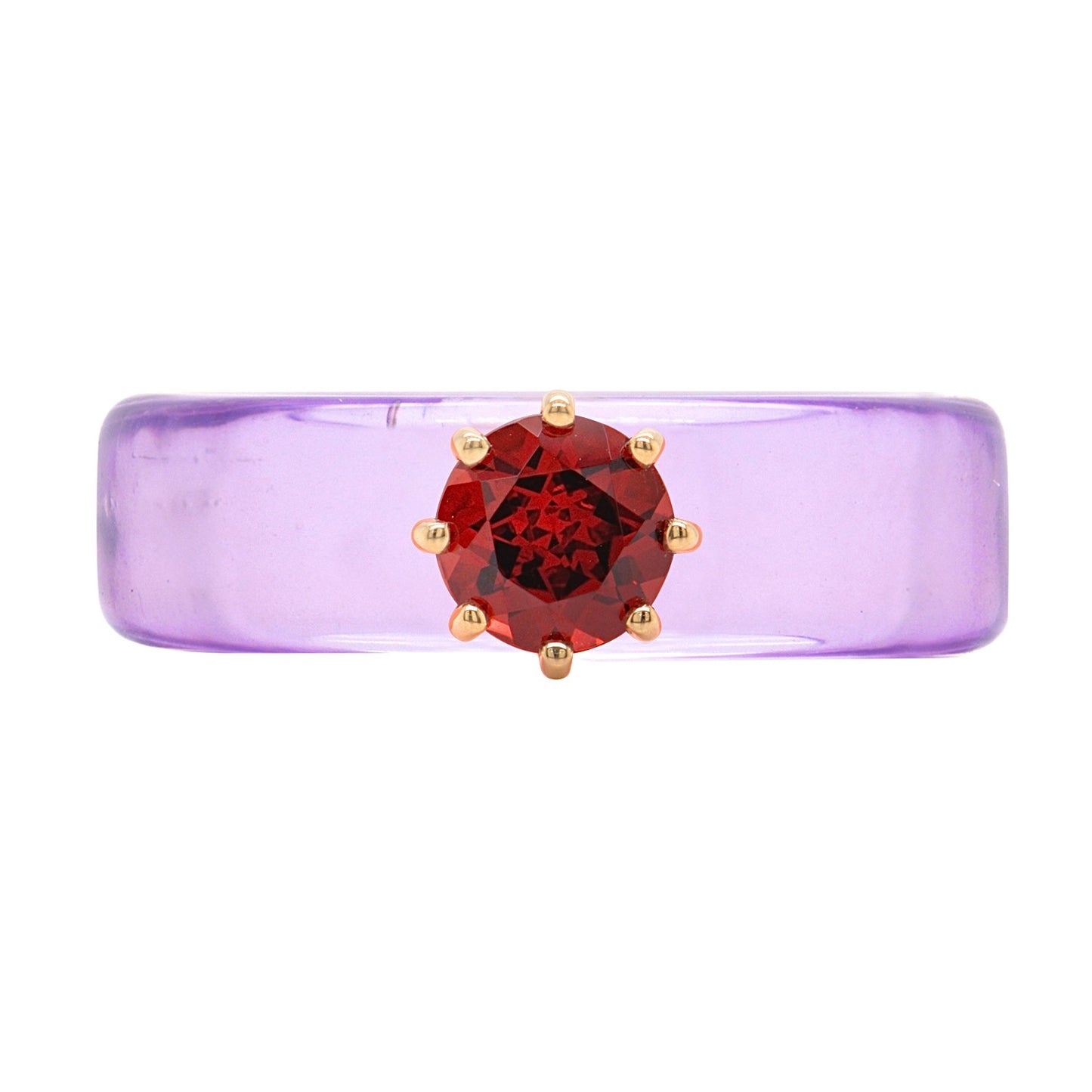 Anillo CG - Granate y Resina Morada