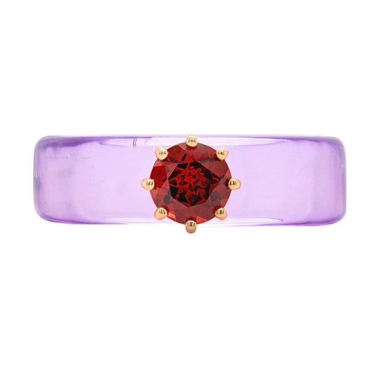 Anillo CG - Granate y Resina Morada