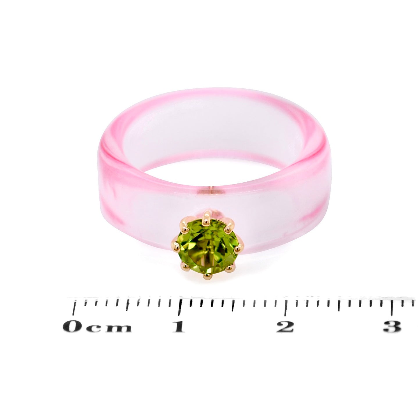 Anillo CG - Peridoto y Resina Rosa