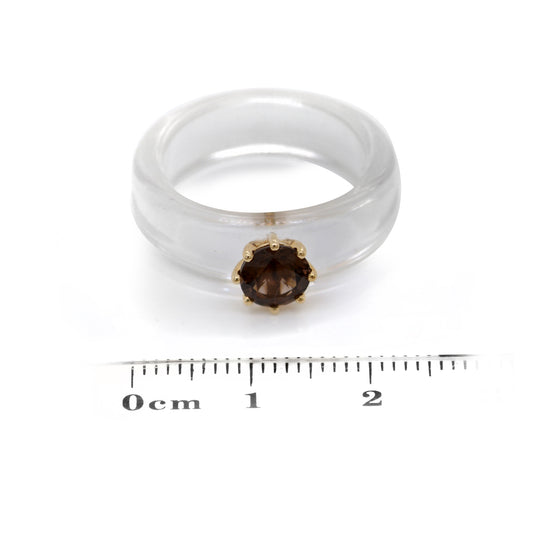 Anillo CG - Smoky Quartz y Resina Transparente