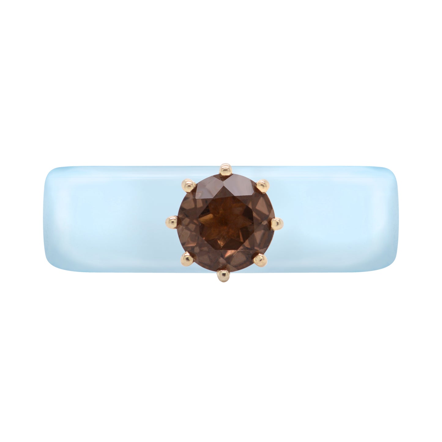 Anillo CG - Smoky Quartz y Resina Celeste