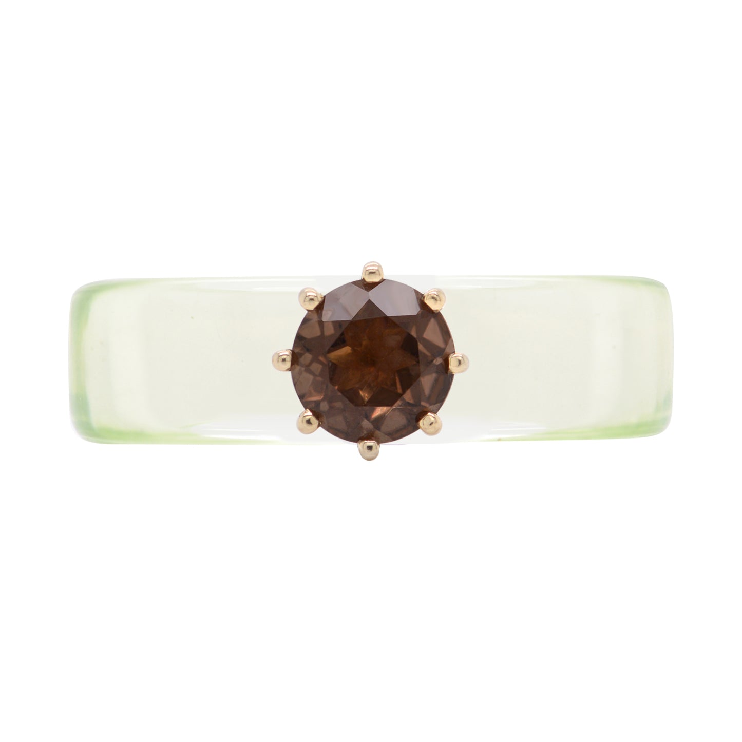 Anillo CG - Smoky Quartz y Resina Verde
