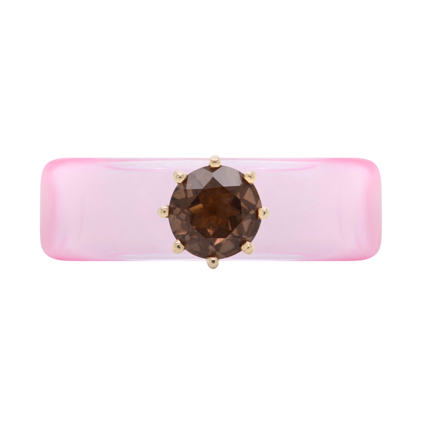 Anillo CG - Smoky Quartz y Resina Rosa