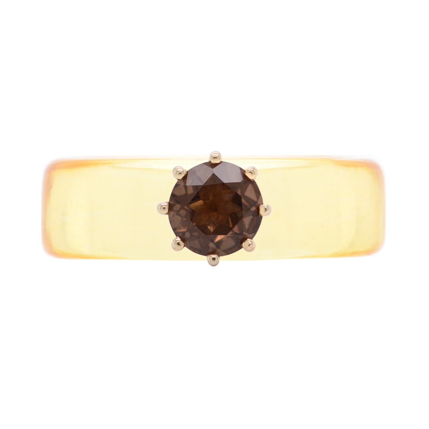 Anillo CG - Smoky Quartz y Resina Amarilla