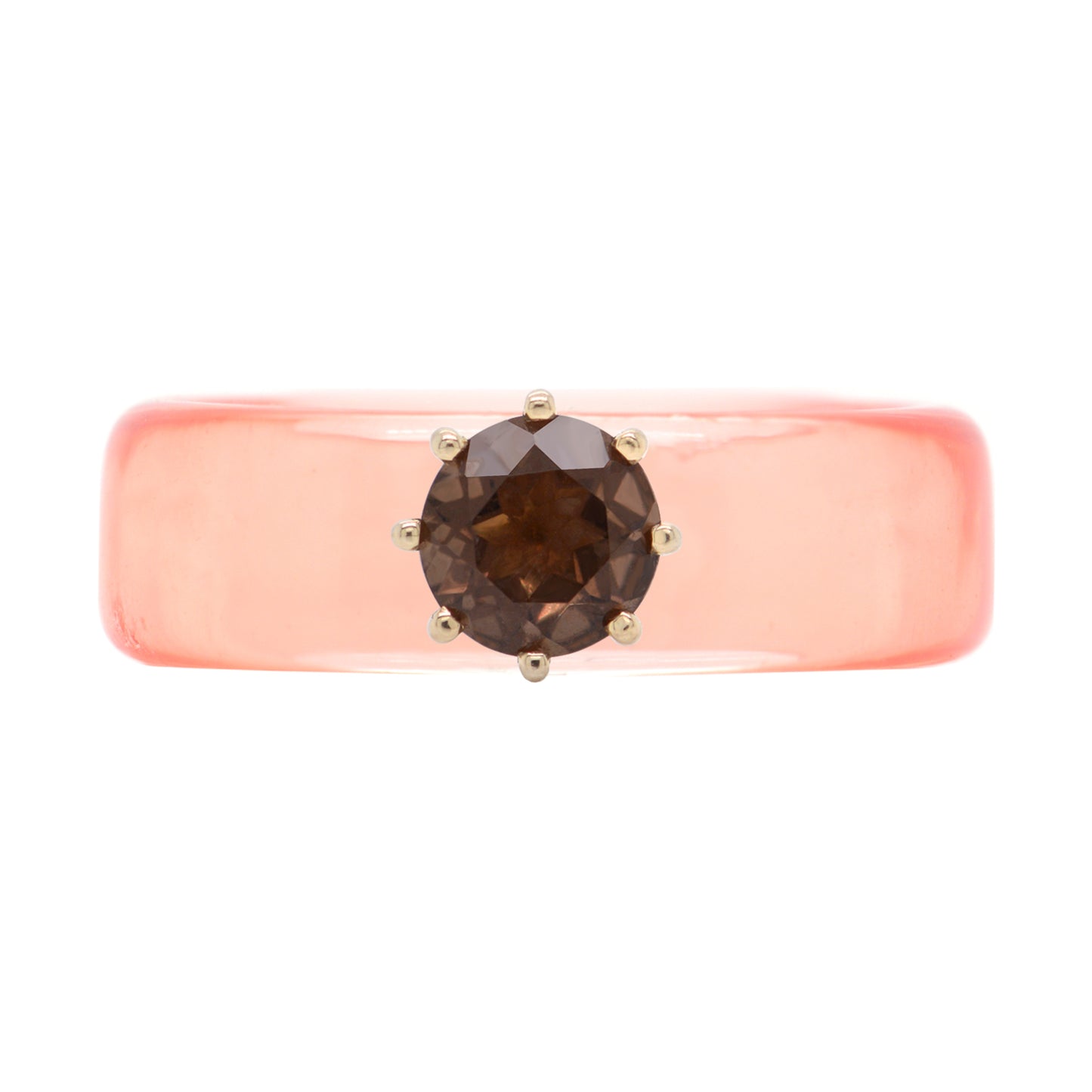 Anillo CG - Smoky Quartz y Resina Salmón