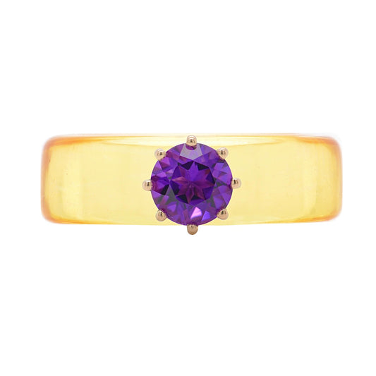 Anillo CG - Amatista y Resina Amarilla