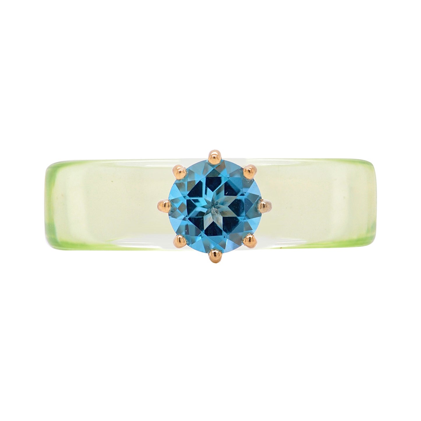 Anillo CG - Topacio Swiss Blue y Resina Verde