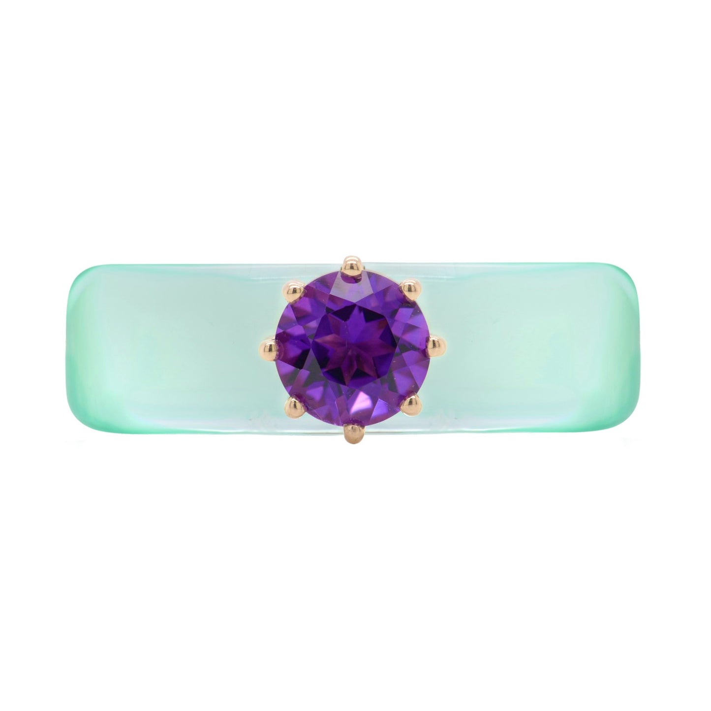 Anillo CG - Amatista y Verde Menta