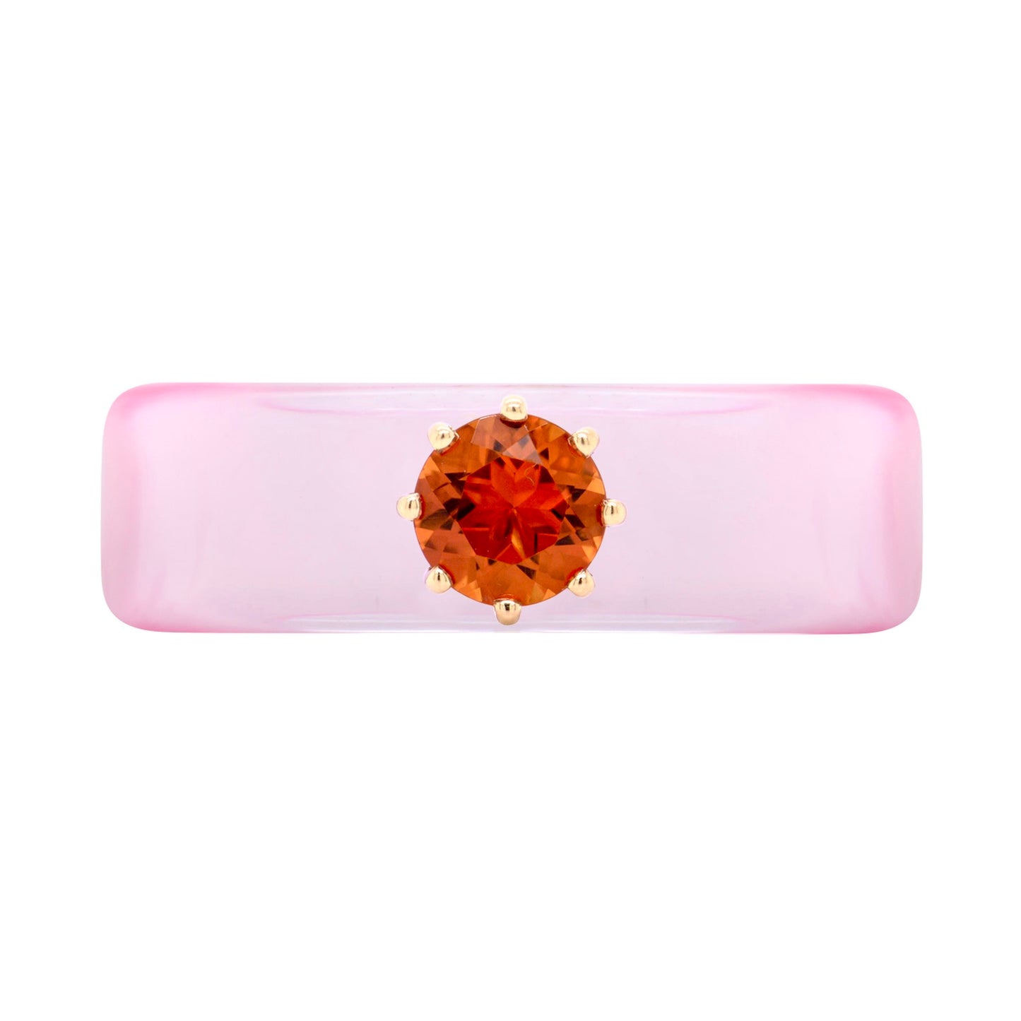 Anillo CG - Citrino y Resina Rosa