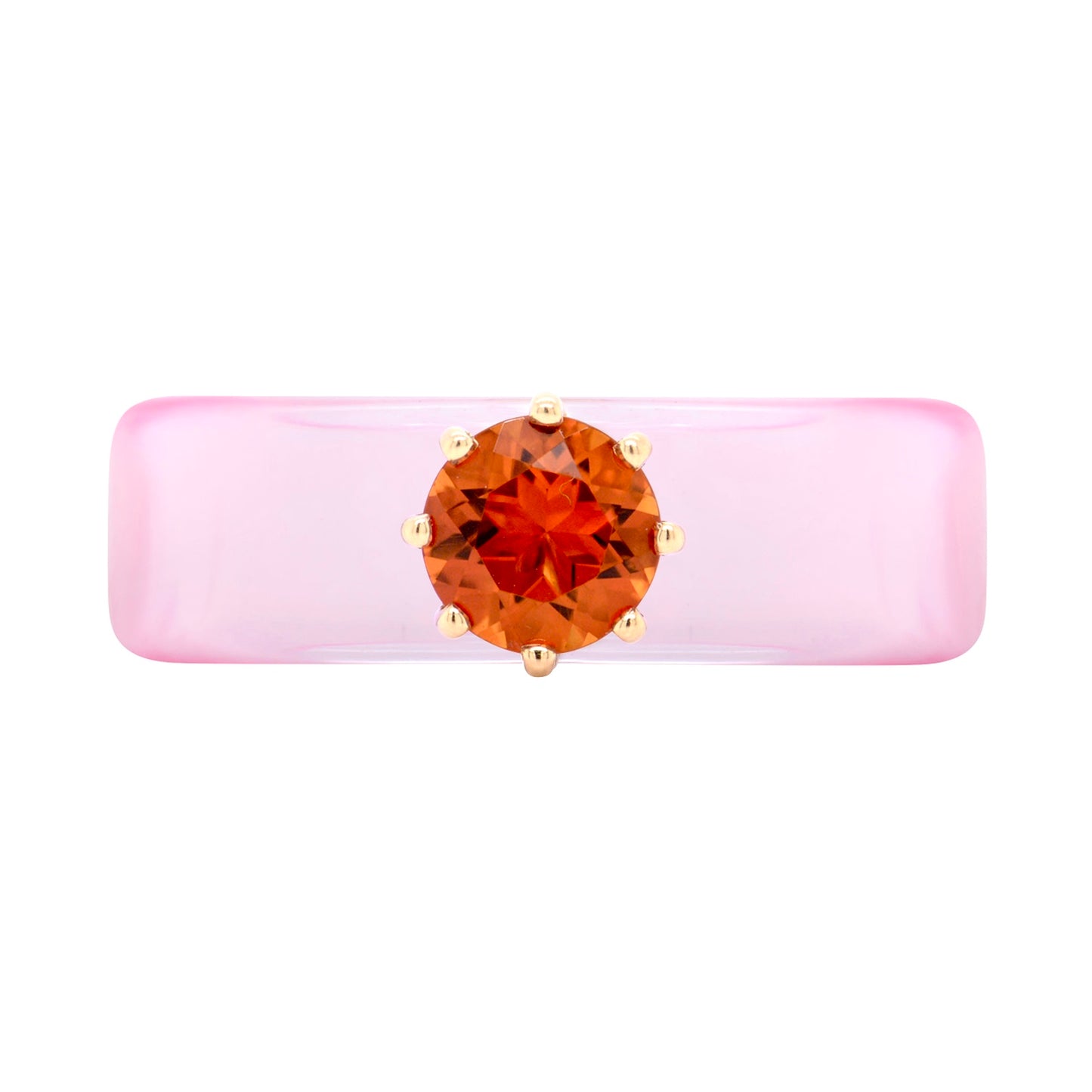 Anillo CG - Citrino y Resina Rosa