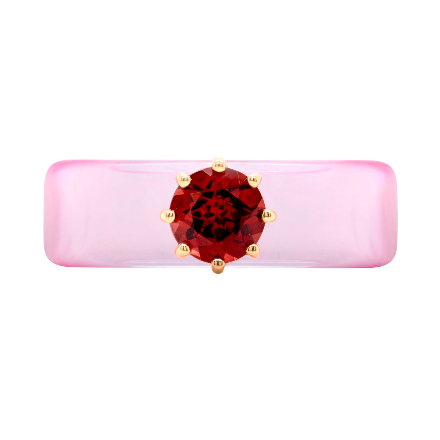 Anillo CG - Granate y Resina Rosa