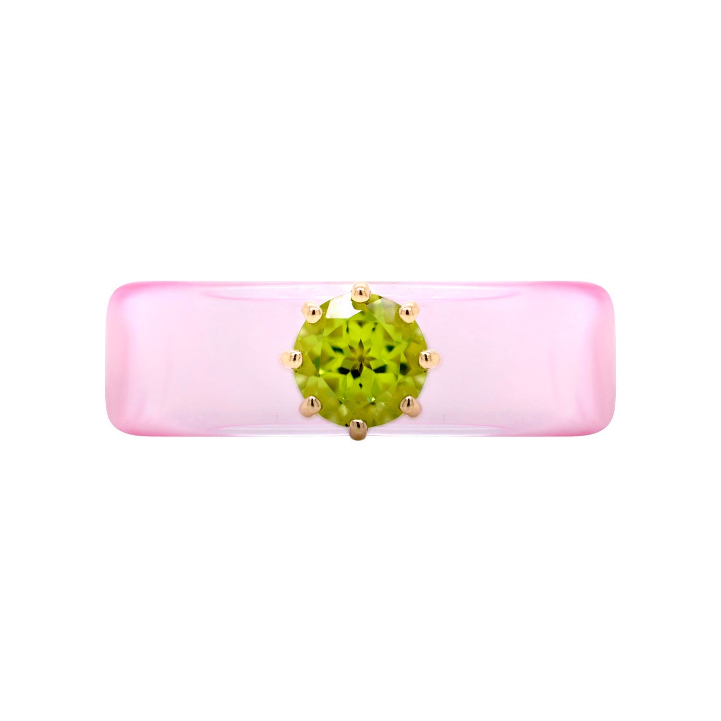 Anillo CG - Peridoto y Resina Rosa