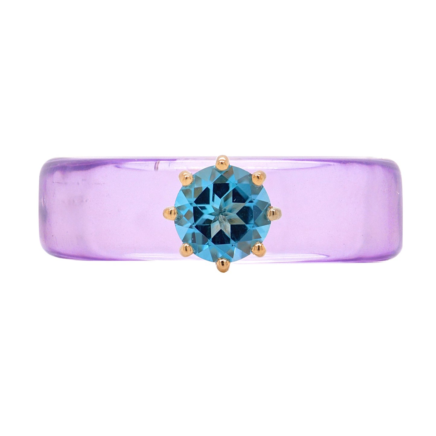 Anillo CG - Topacio Swiss Blue y Resina Morada